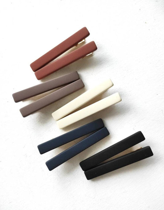1pc Minimalist Acrylic hair clips | Morandi Matte color | Duckbill clips| Black, Navy blue, Ivory, Taupe, Redwood